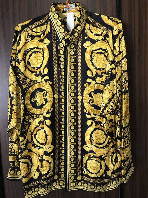 versace collection silk shirt|versace silk shirt vintage.